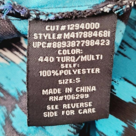 Fifth & Park Blue Chevron Halter Knee-Length Shift Dress Size Small - Picture 6 of 6